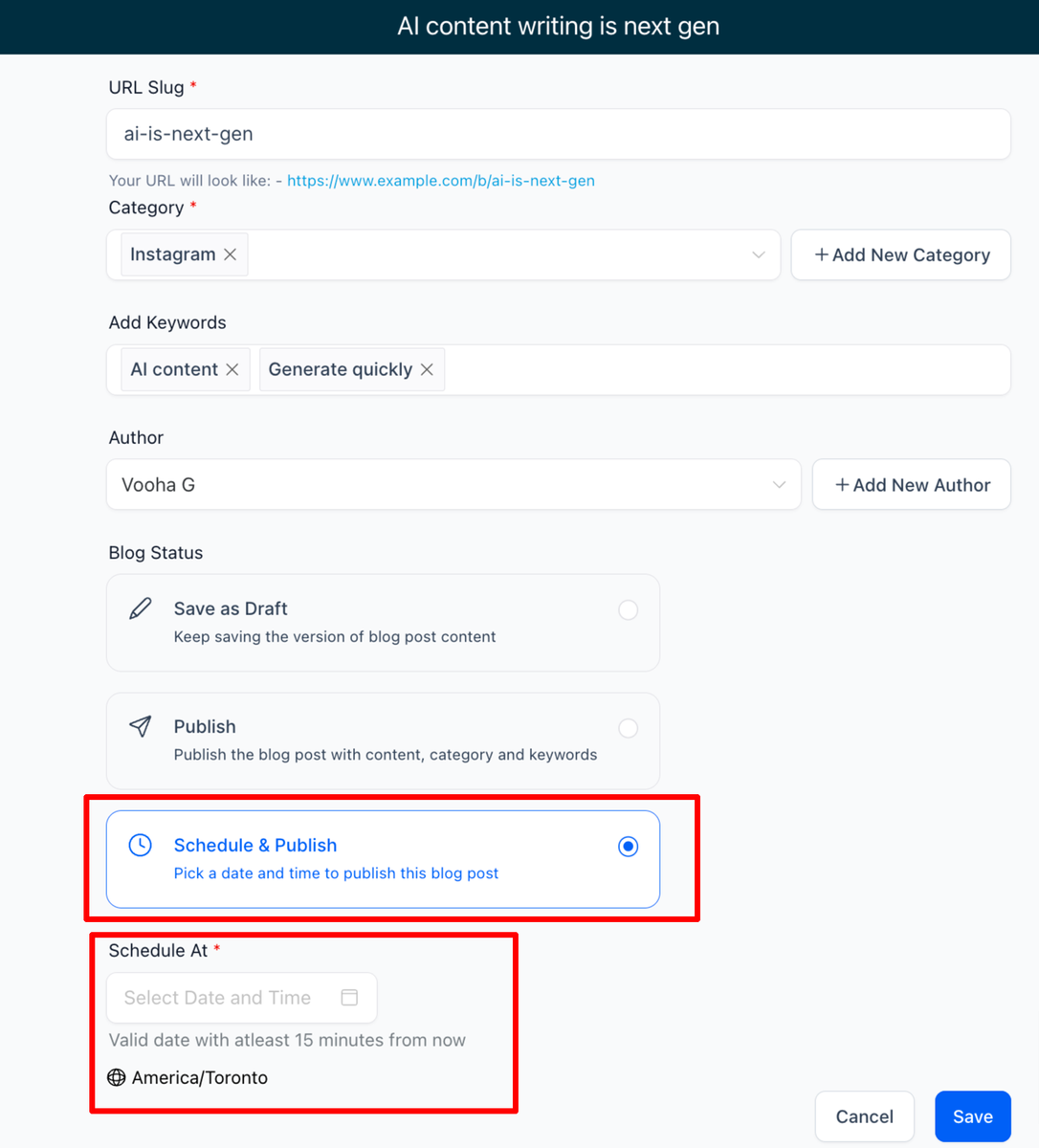 How to schedule a blog post? : HighLevel Support Portal